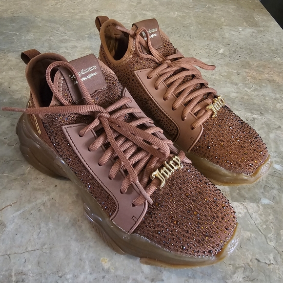 Juicy Couture Shoes - Juicy Couture rhinestone sneakers Ginger brown Adana women's size 7.5 no box